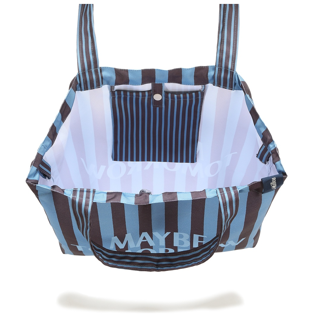Stripes Blue - Torba Shopper Bag z Kieszonką - Maybe Tomorrow - La Millou