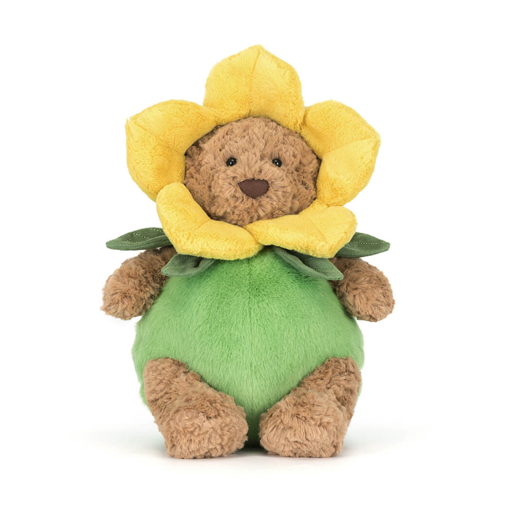 Miś Bartłomiej Żonkil 26 cm - Pluszowy Miś Przebrany za Kwiatek - Maskotka Przytulanka - JellyCat