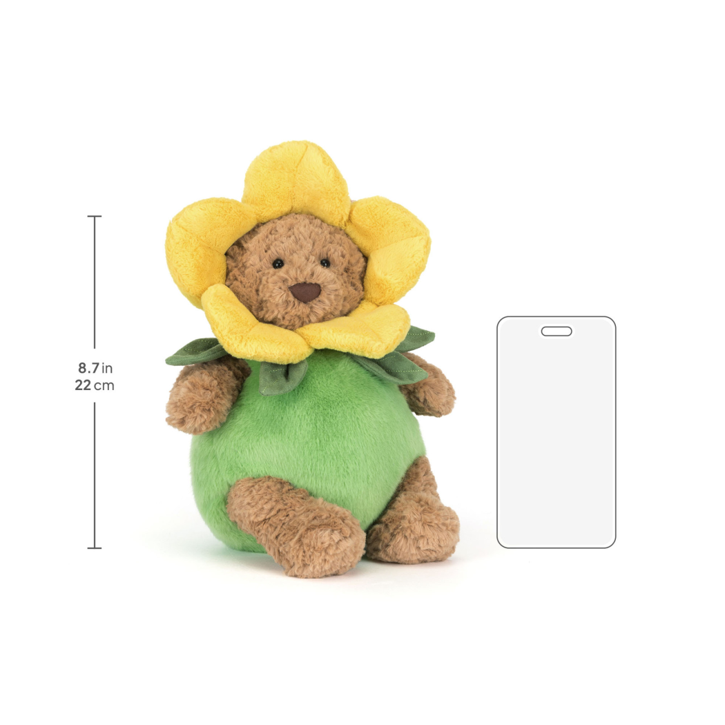 Miś Bartłomiej Żonkil 26 cm - Pluszowy Miś Przebrany za Kwiatek - Maskotka Przytulanka - JellyCat