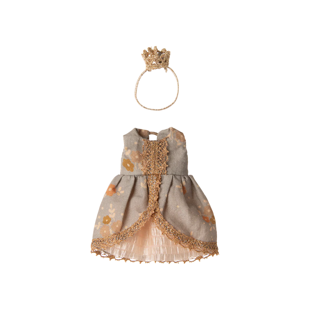 Sukienka Księżniczki - Suknia Balowa z Koroną - Ubranko Starsza Siostra - Maileg