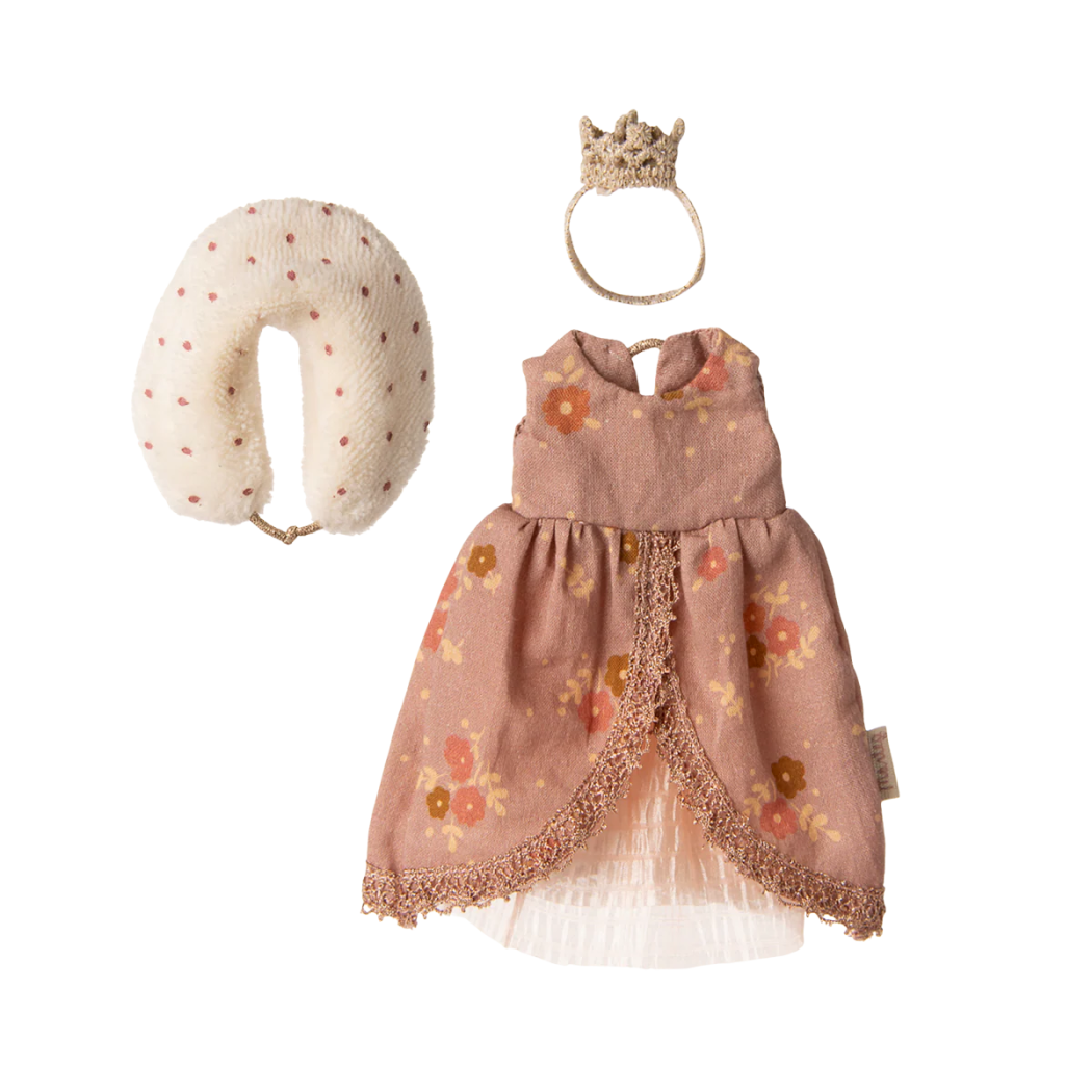 Suknia Królowej z Koroną i Gronostajowym Kołnierzem - Kreacja Myszka Mama - Maileg