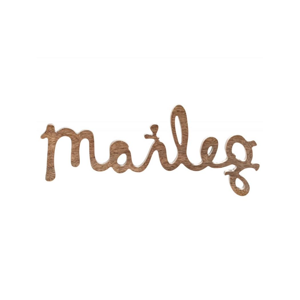 Naturalne Logo Maileg - Maileg Wooden Logo - Akcesoria Dla Myszek - Maileg