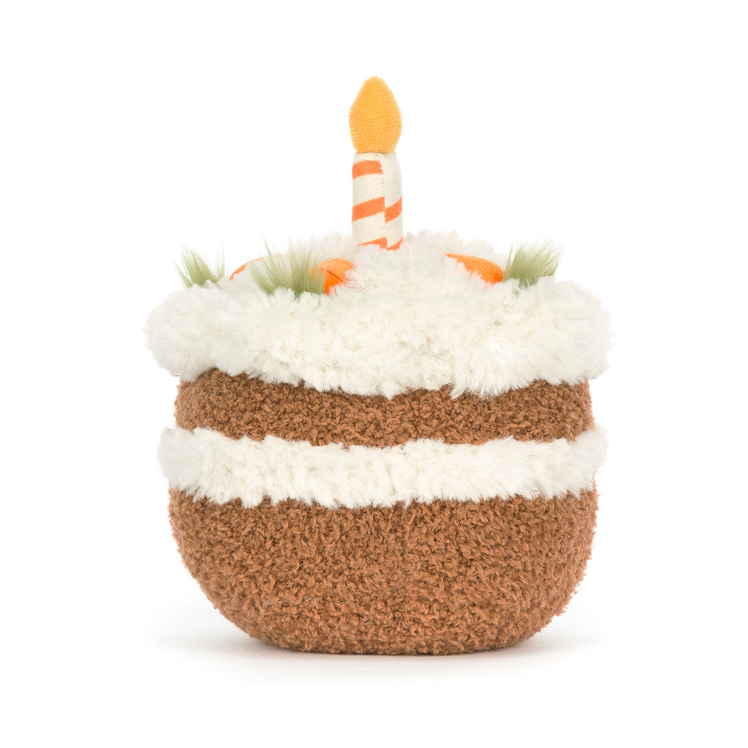 Zabawne Ciasto Marchewkowe 15 cm - Pluszowy Tort ze Świeczką - Maskotka Przytulanka - JellyCat