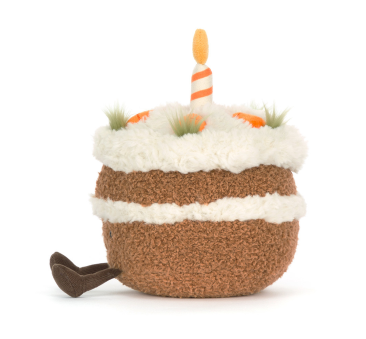 Zabawne Ciasto Marchewkowe 15 cm - Pluszowy Tort ze Świeczką - Maskotka Przytulanka - JellyCat