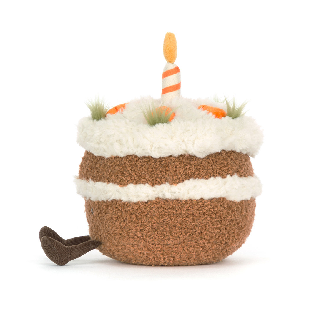 Zabawne Ciasto Marchewkowe 15 cm - Pluszowy Tort ze Świeczką - Maskotka Przytulanka - JellyCat