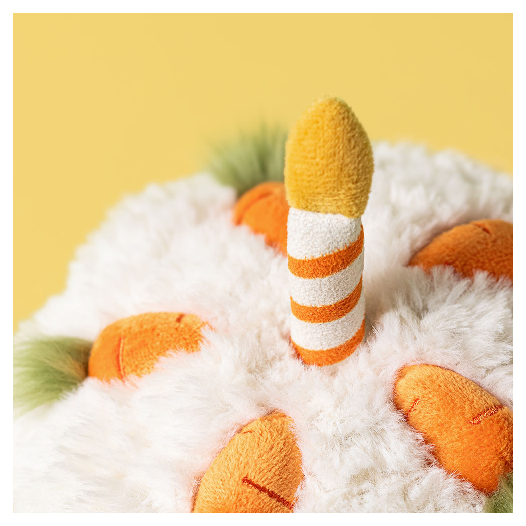 Zabawne Ciasto Marchewkowe 15 cm - Pluszowy Tort ze Świeczką - Maskotka Przytulanka - JellyCat