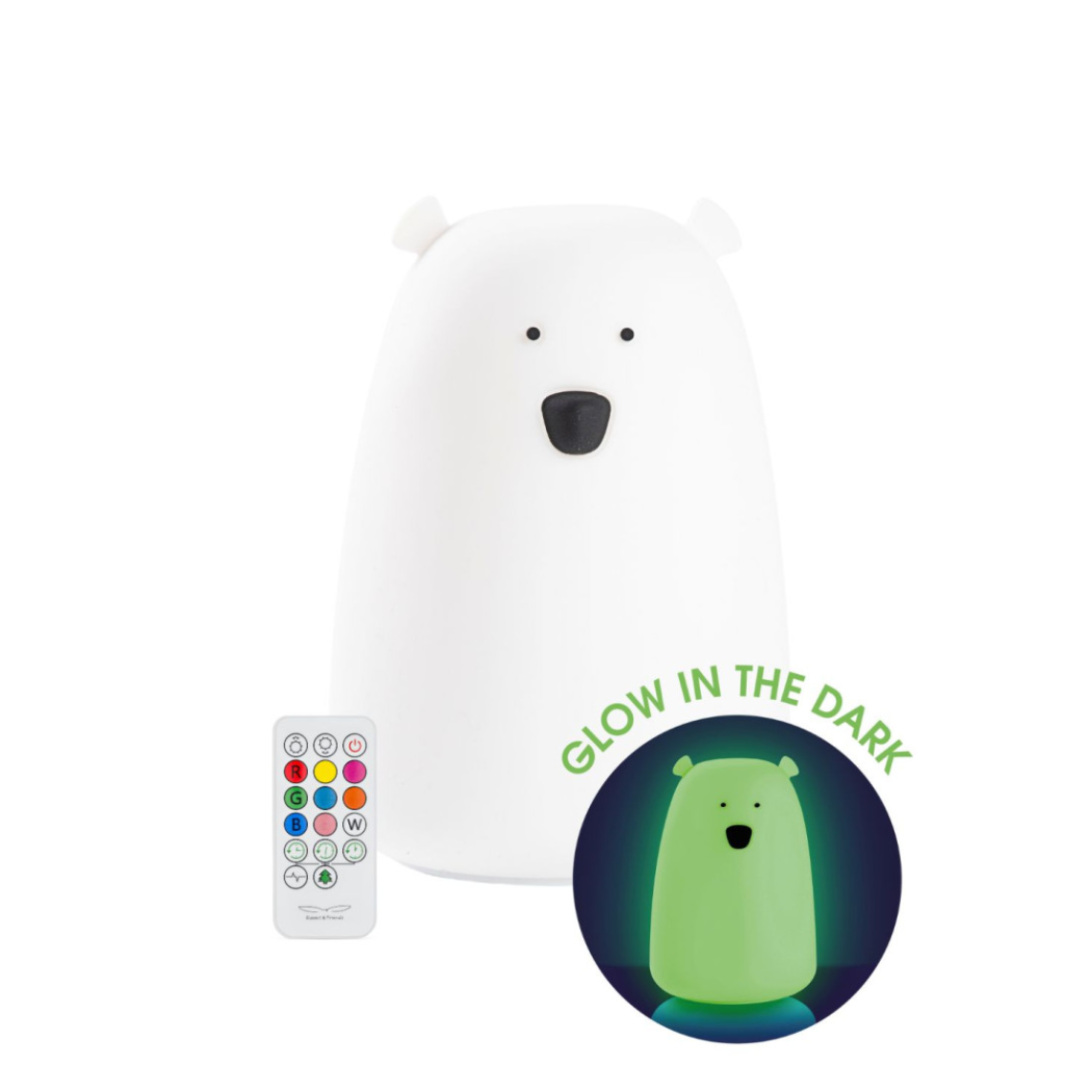 Fluorescencyjna Lampka Miś - Duża Nocna Lampka Silikonowa - z Pilotem - Rabbit & Friends