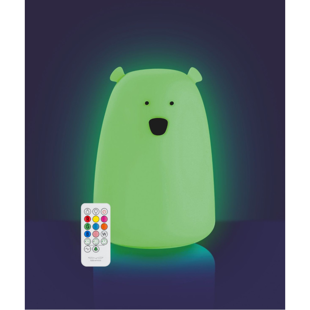 Fluorescencyjna Lampka Miś - Duża Nocna Lampka Silikonowa - z Pilotem - Rabbit & Friends