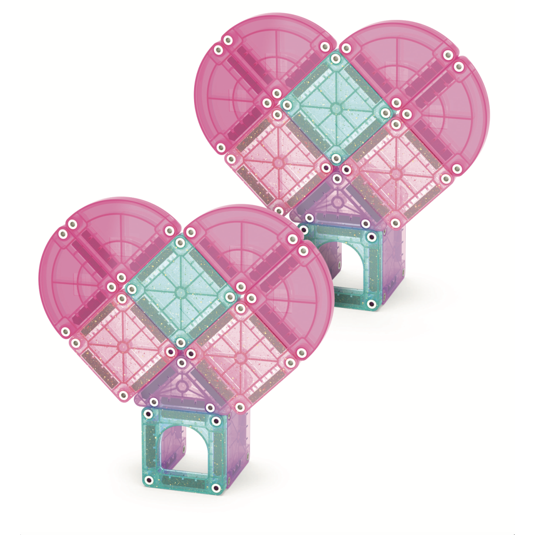 Heart to Heart - Podróżne Klocki Magnetyczne 26 elementów w Metalowym Pudełku - Travel Set - Magna-Tiles