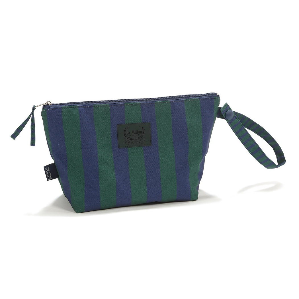 Stripes Green M - Kosmetyczka Wodoodporna - Rozmiar M - La Millou