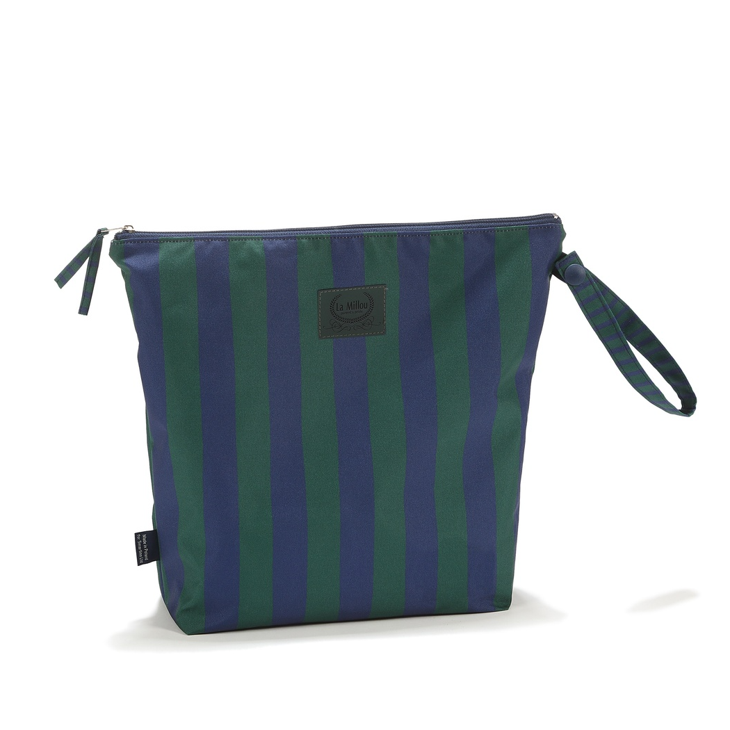 Stripes Green XL - Duża Kosmetyczka Wodoodporna - Rozmiar XL - La Millou