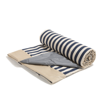 Stripes Navy - XXL - 180x190 cm - Koc Piknikowy z Kieszonką -  Mata Do Zabawy -  La Millou