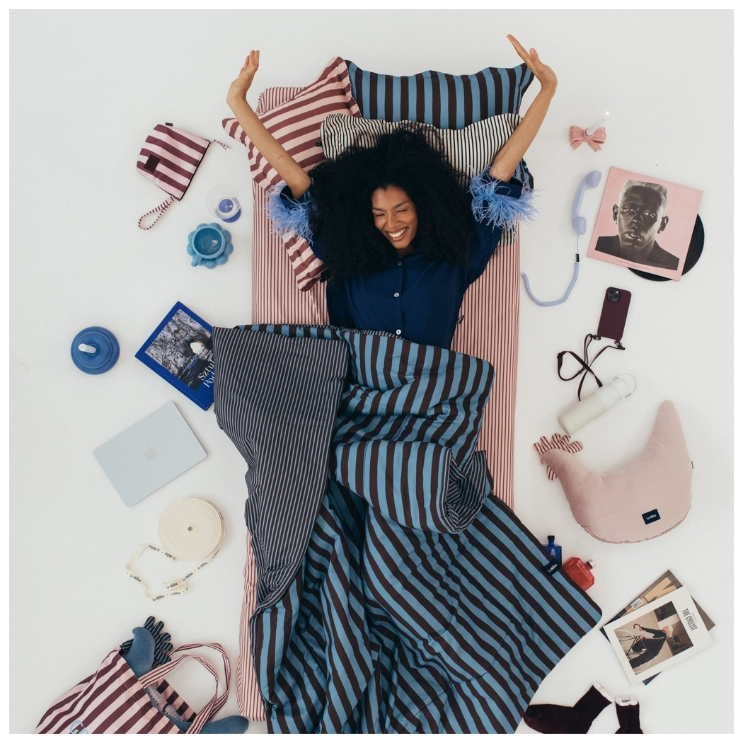 Kura Babci Dany - Stripes Pink - Smoke Rose - Poduszka - La Millou