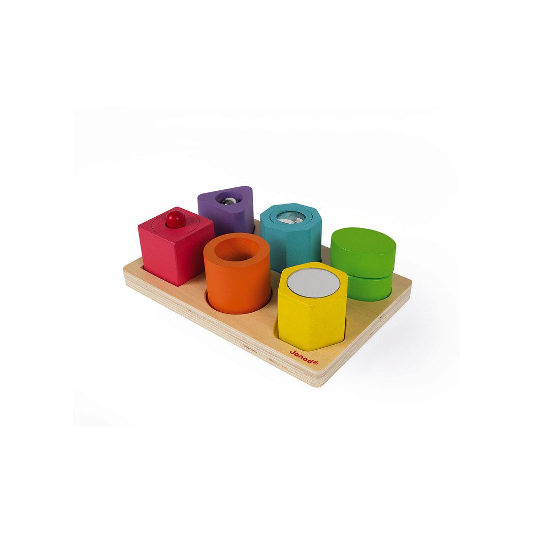 Kształty i Dźwięki - Układanka Drewniana Sensoryczna - Janod