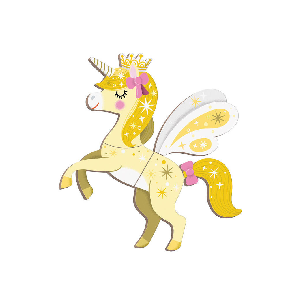 Jednorożce - Magnetyczna Układanka - 54 Magnesy - Magnetibook - Janod