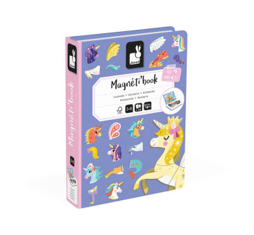 Jednorożce - Magnetyczna Układanka - 54 Magnesy - Magnetibook - Janod