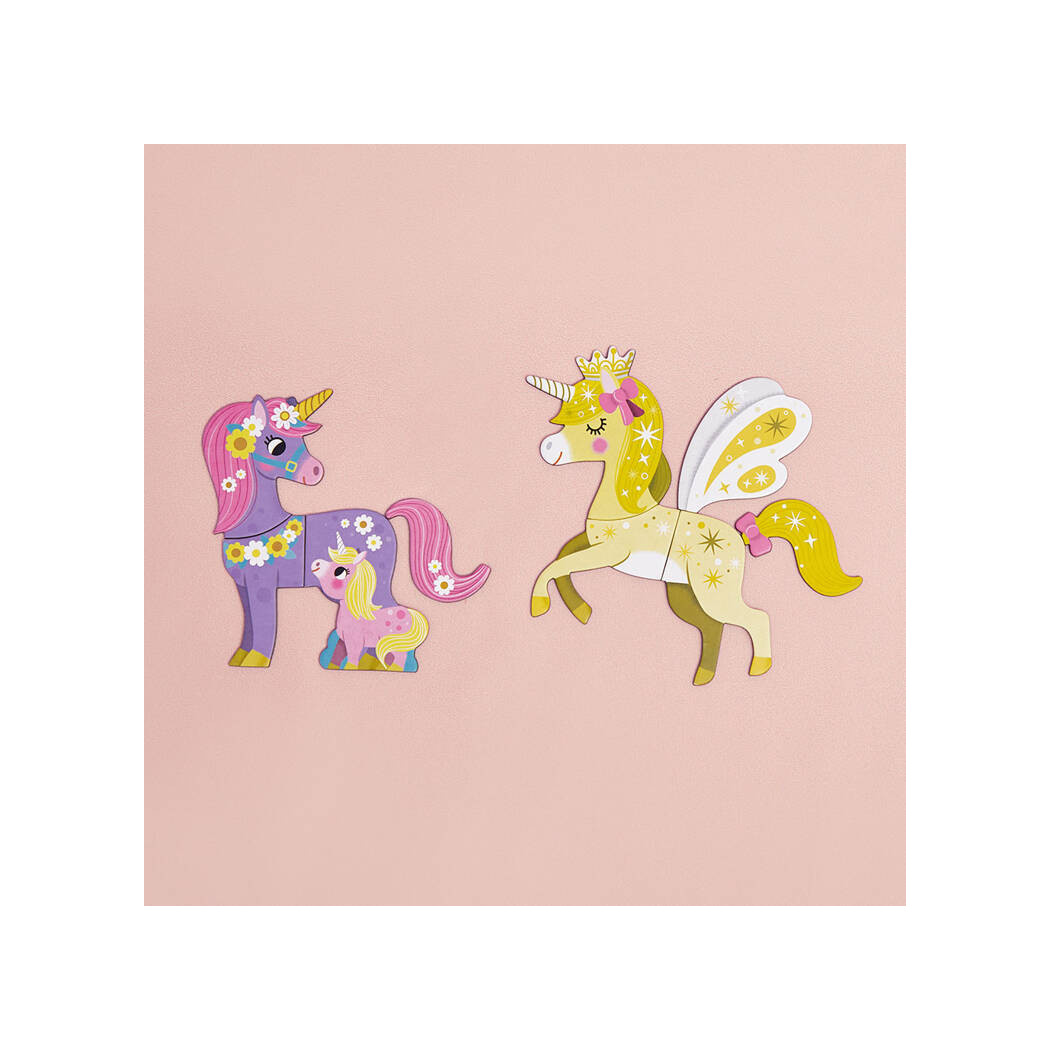 Jednorożce - Magnetyczna Układanka - 54 Magnesy - Magnetibook - Janod