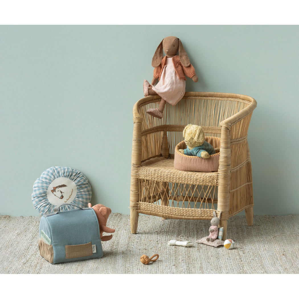 Legowisko dla Pieska i Kotka - Pudrowy Róż i Paski - Pet Basket - Maileg