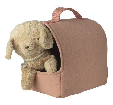 Koralowy Transporter dla Pieska lub Kotka z Dowodem dla Zwierzątka - Pet Carrier - Maileg