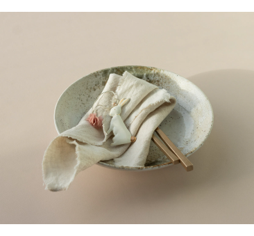 PROMOCJA Stojący Zajączek - Zawieszka z Ozdobnym Sznurkiem - Metalowa Ozdoba Wielkanocna - Maileg