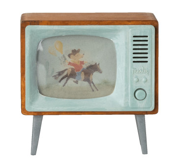 Telewizor dla Myszek - Kineskopowy TV na Nóżkach w Drewnianej Obudowie do Domku - Maileg