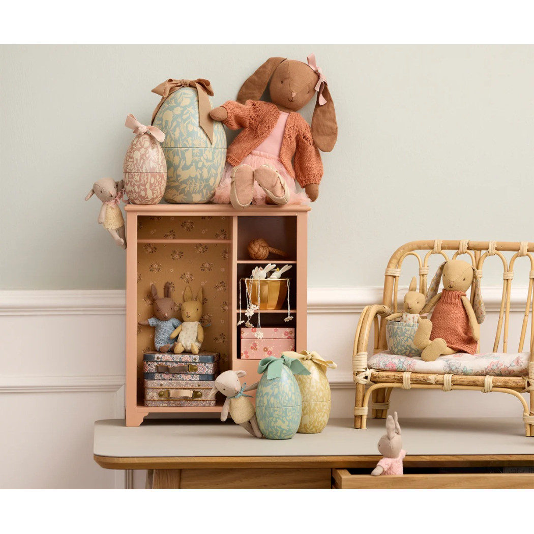 Króliczka w Ceglastej Dzianinowej Sukience 26 cm - Bunny size 2 - Królik Maskotka Przytulanka - Maileg