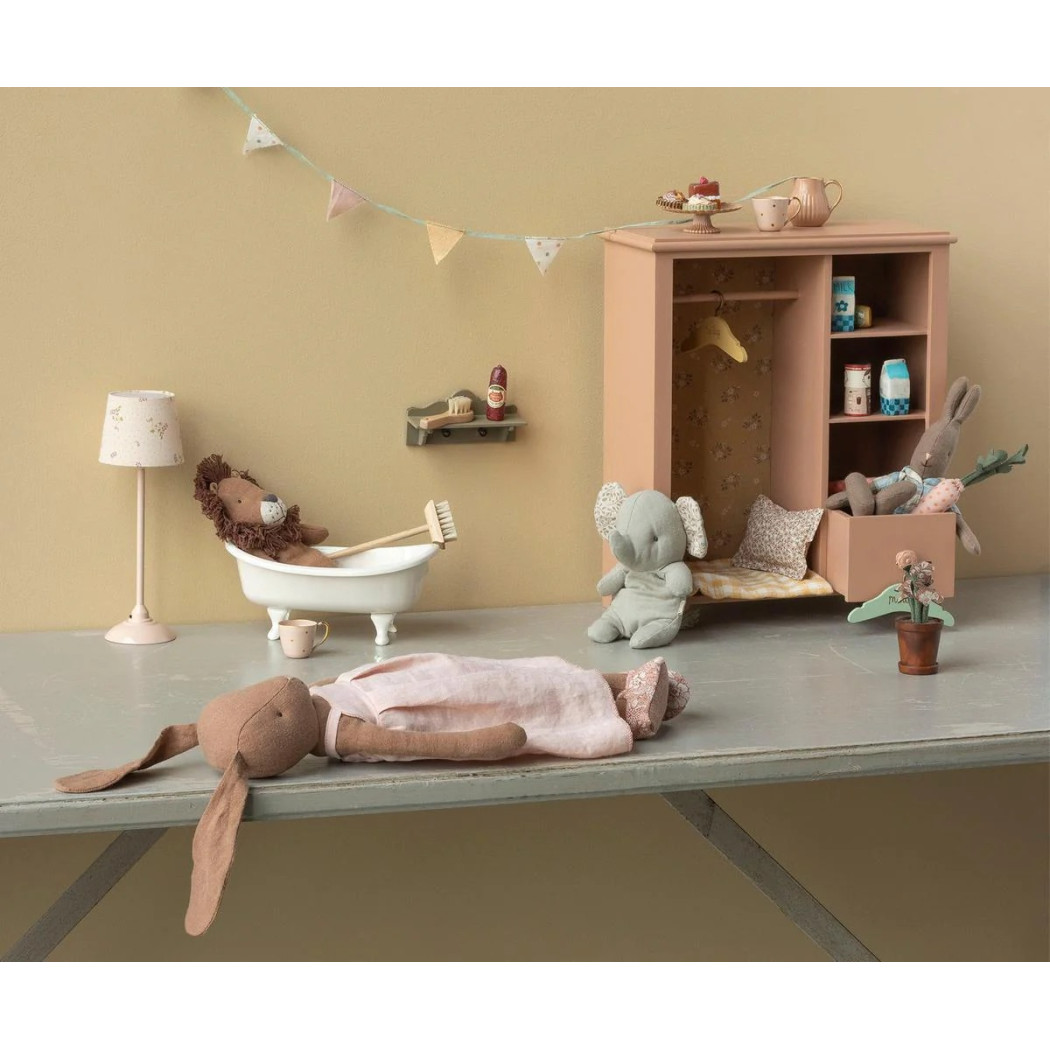 Czekoladowa Króliczka w Sukience i Baletkach 42 cm - Lniana - Bunny size 3 - Królik Maskotka Przytulanka - Maileg