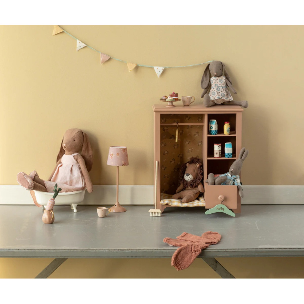 Czekoladowa Króliczka w Sukience i Baletkach 42 cm - Lniana - Bunny size 3 - Królik Maskotka Przytulanka - Maileg