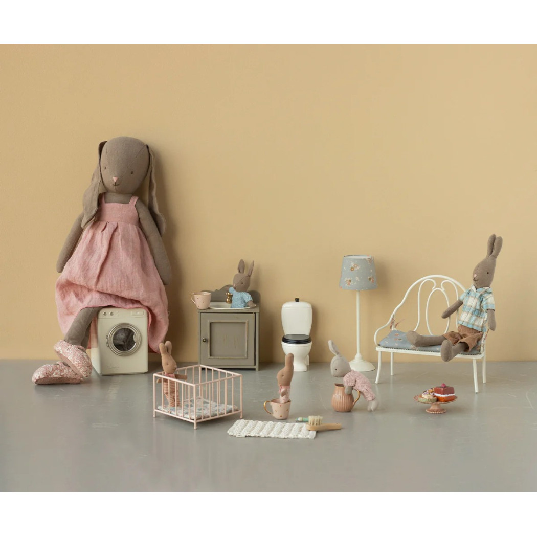 Duża Brązowa Króliczka w Sukience i Baletkach 52 cm - Lniana - Bunny size 4 - Królik Maskotka Przytulanka - Maileg