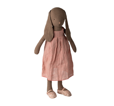 Duża Brązowa Króliczka w Sukience i Baletkach 52 cm - Lniana - Bunny size 4 - Królik Maskotka Przytulanka - Maileg