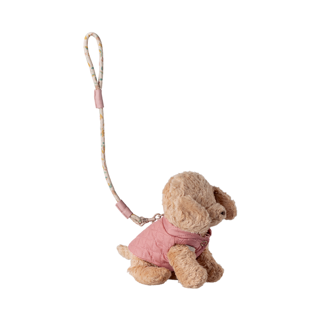 Różowa - Smycz i Uprząż - Kaftanik dla Szczeniaczka Kotka lub Króliczka - Maileg
