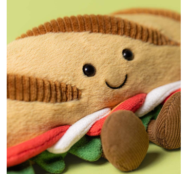 Paryska Bagietka - Pluszowa Kanapka Caprese 12 cm - Maskotka Przytulanka - JellyCat