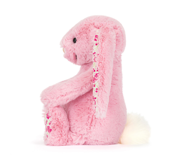 Blushkin - Różowy Króliczek Luxe - Różany Królik 31 cm z Kwiecistymi Uszami - Maskotka Przytulanka - JellyCat