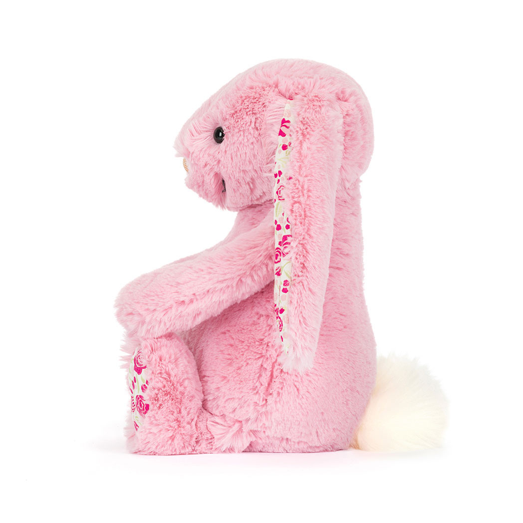 Blushkin - Różowy Króliczek Luxe - Różany Królik 31 cm z Kwiecistymi Uszami - Maskotka Przytulanka - JellyCat