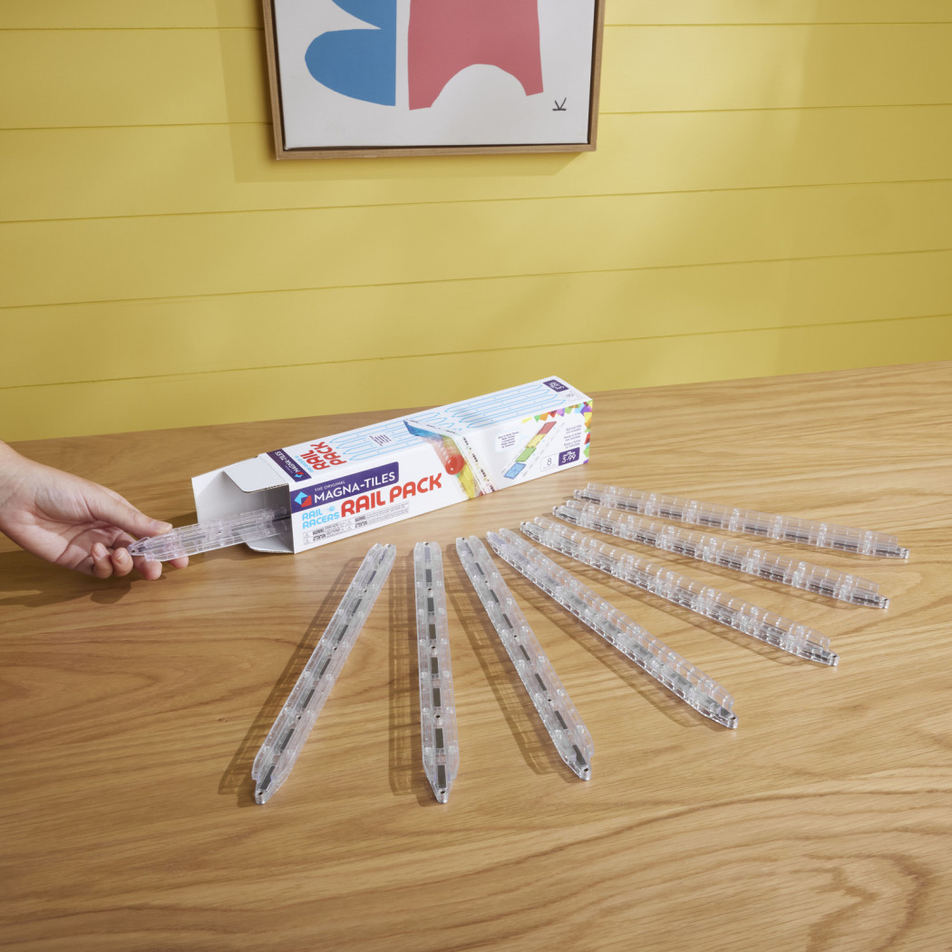 Bandy Rail Racers - Zestaw do Budowy Kulodromu - Klocki Magnetyczne - 8 elementów - Magna-Tiles