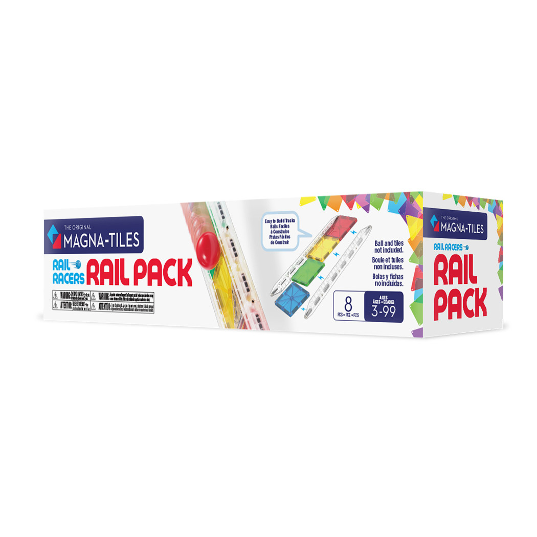 Bandy Rail Racers - Zestaw do Budowy Kulodromu - Klocki Magnetyczne - 8 elementów - Magna-Tiles