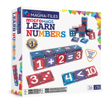 Klocki do Nauki Liczenia i Cyfr - Klocki Magnetyczne Micromags Learn Numbers - 56 elementów - Magna-Tiles