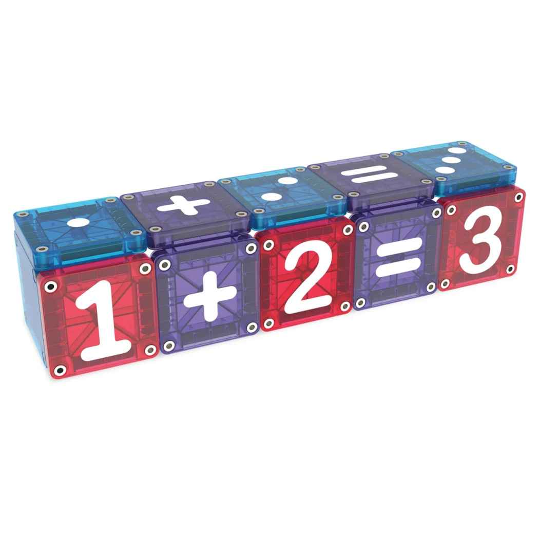 Klocki do Nauki Liczenia i Cyfr - Klocki Magnetyczne Micromags Learn Numbers - 56 elementów - Magna-Tiles