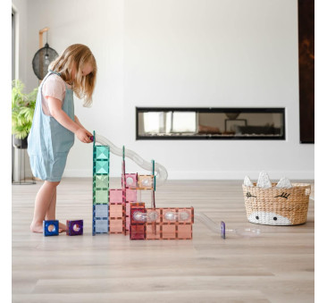 Pastelowy Zestaw Rozszerzający Kulodrom - Klocki Magnetyczne - 80 Elementów - Connetix