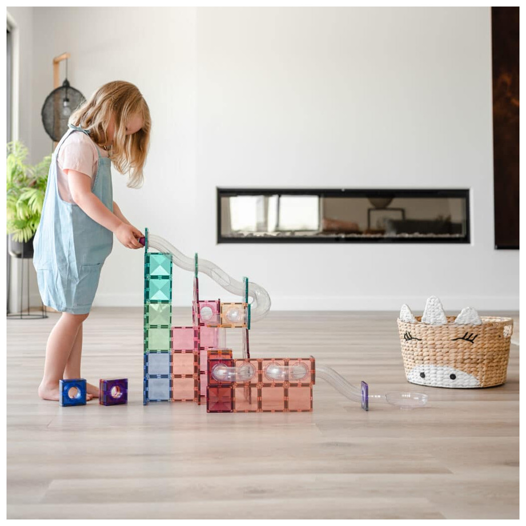 Pastelowy Zestaw Rozszerzający Kulodrom - Klocki Magnetyczne - 80 Elementów - Connetix