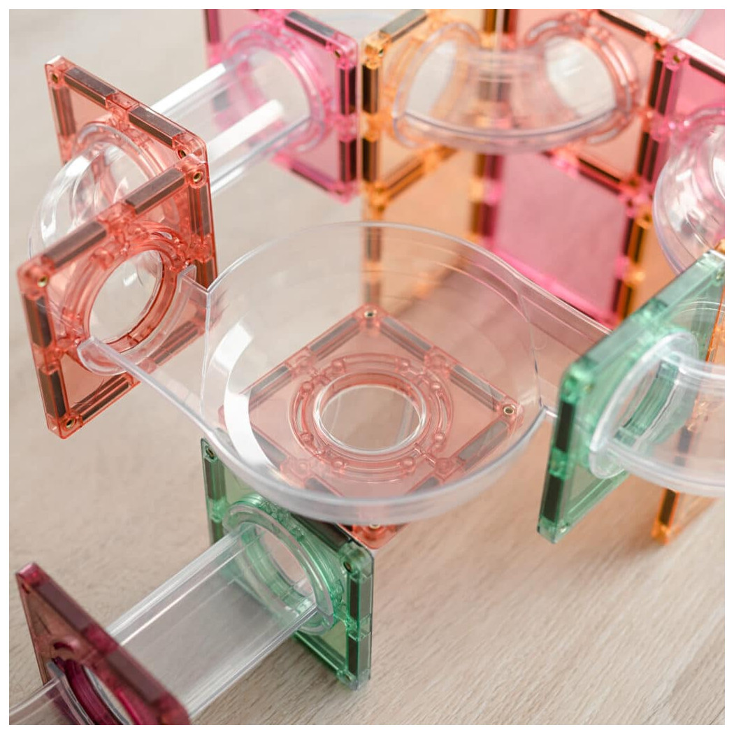 Pastelowy Zestaw Rozszerzający Kulodrom - Klocki Magnetyczne - 80 Elementów - Connetix