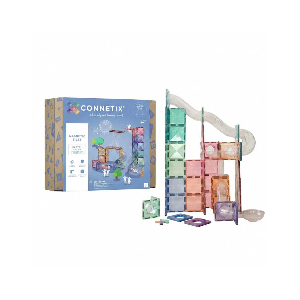 Pastelowy Zestaw Rozszerzający Kulodrom - Klocki Magnetyczne - 80 Elementów - Connetix