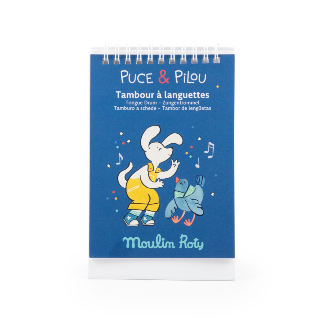 Bardzo Duży Granatowy Bębenek Językowy - 11 Tonów - Stalowy 24 cm - Puce & Pilou - Moulin Roty