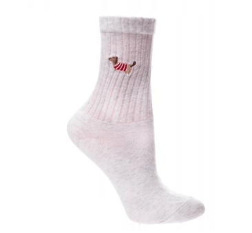 Szare - 38-41 - Prążkowane Skarpety z...