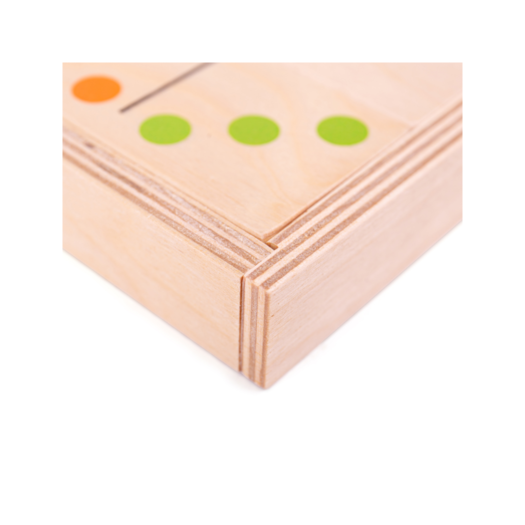 Duże Drewniane Domino - Klasyczna Gra XL - 28 Klocków i Skrzynka - BigJigs Toys