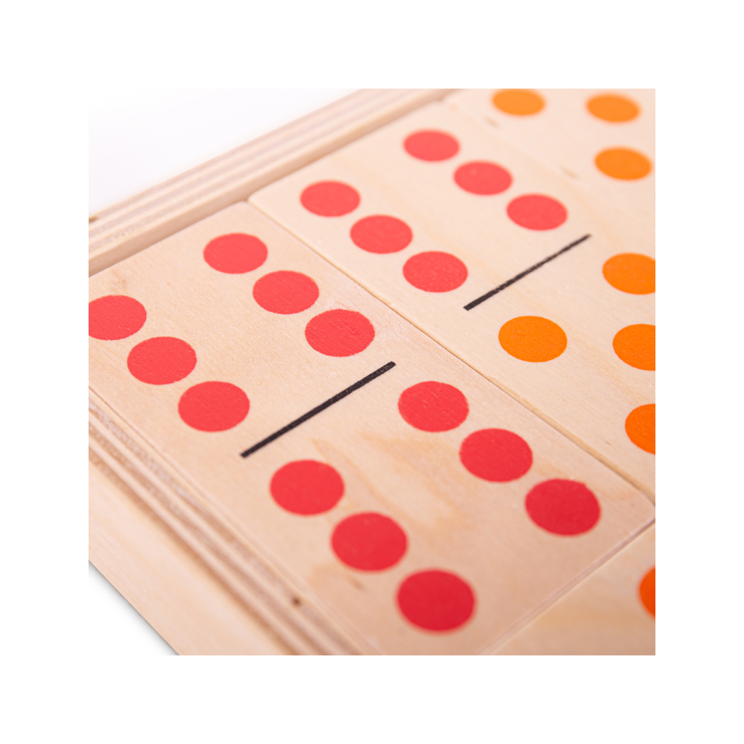 Duże Drewniane Domino - Klasyczna Gra XL - 28 Klocków i Skrzynka - BigJigs Toys