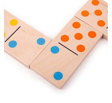 Duże Drewniane Domino - Klasyczna Gra XL - 28 Klocków i Skrzynka - BigJigs Toys