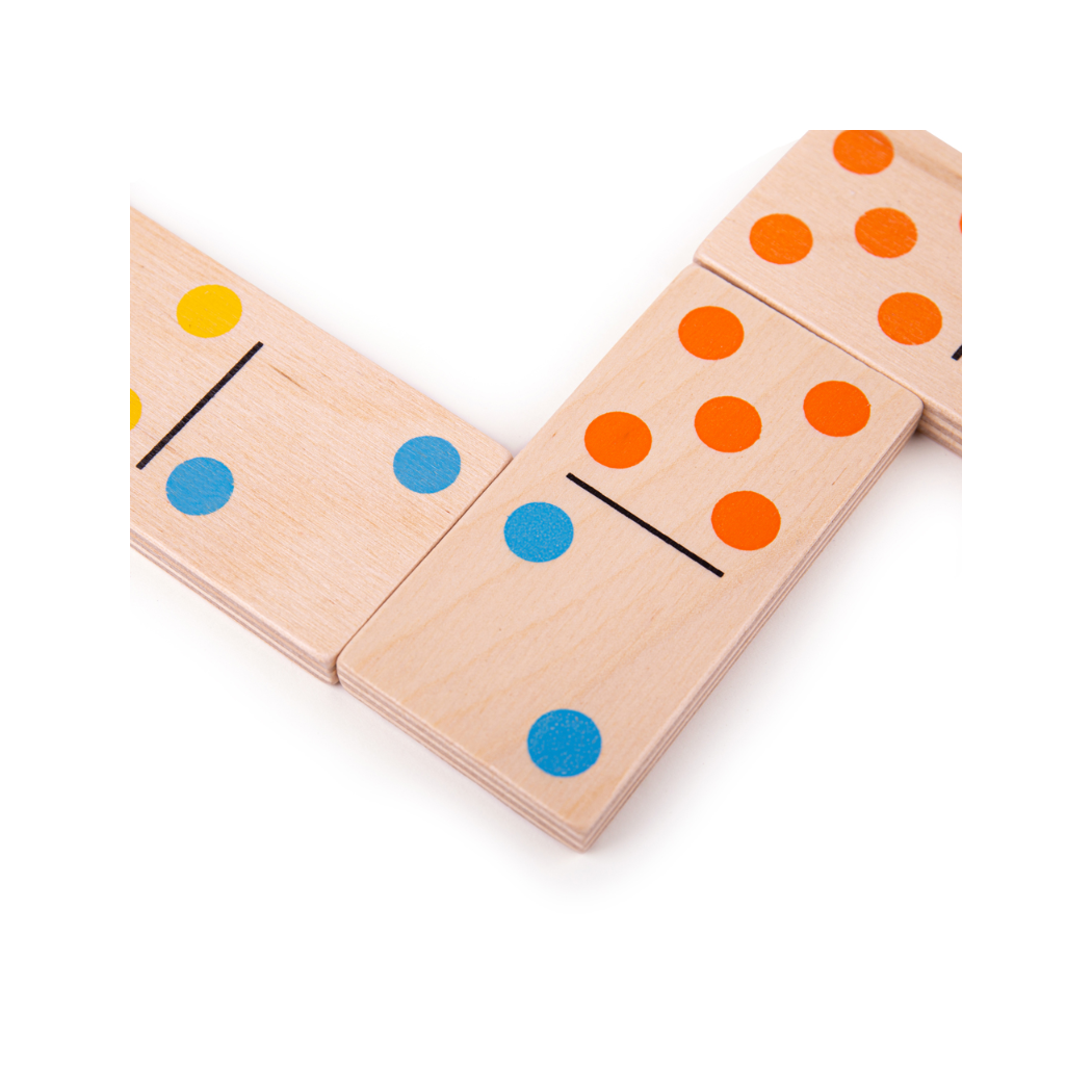 Duże Drewniane Domino - Klasyczna Gra XL - 28 Klocków i Skrzynka - BigJigs Toys