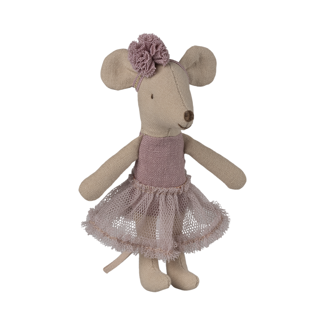 Myszka Baletnica we Wrzosowym Stroju - Młodsza Siostra - Ballerina Mouse Little Sister Heather - Maileg