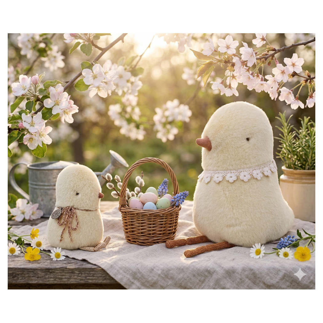 Duży Kurczaczek - Pluszowy Pisklak Przytulanka Maskotka - 17 cm - Maileg